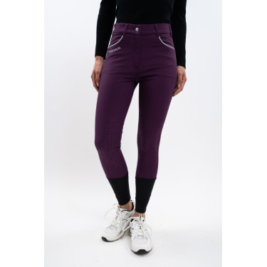 Calça polar de equitação Harcour Jaipur Figue Violeta