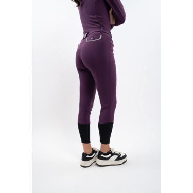 Calça polar de equitação Harcour Jaipur Figue Violeta