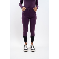 Calça polar de equitação Harcour Jaipur Figue Violeta
