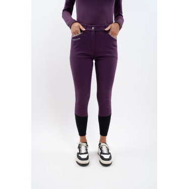 Calça polar de equitação Harcour Jaipur Figue Violeta