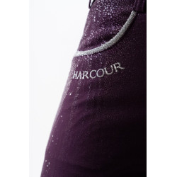 Calça polar de equitação Harcour Jaipur Figue Violeta