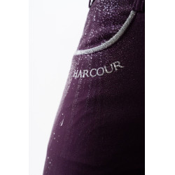Calça polar de equitação Harcour Jaipur Figue Violeta