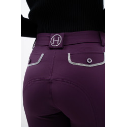 Calça polar de equitação Harcour Jaipur Figue Violeta