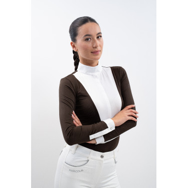 Polo de competição Harcour Stella feminino Cacau Castanho