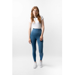 Legging térmico B Vertigo sem costura com grip integral Leonora Titã marinho Azul-marinho