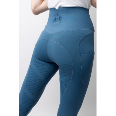 Legging térmico B Vertigo sem costura com grip integral Leonora Titã marinho Azul-marinho