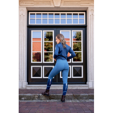 Legging térmico B Vertigo sem costura com grip integral Leonora Titã marinho Azul-marinho