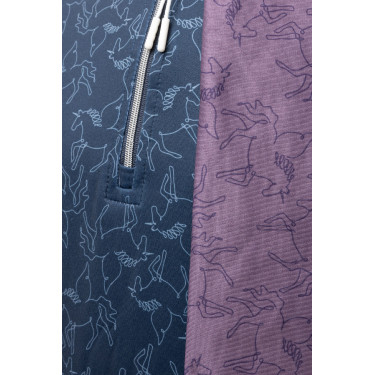 Camiseta de treino infantil Pegasus Horze Mirtilo Azul Camiseta de treino infantil Pegasus Horze Mirtilo Azul