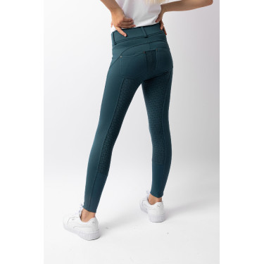 Calça de equitação térmica full grip Horze Rhea infantil bolsos traseiros
