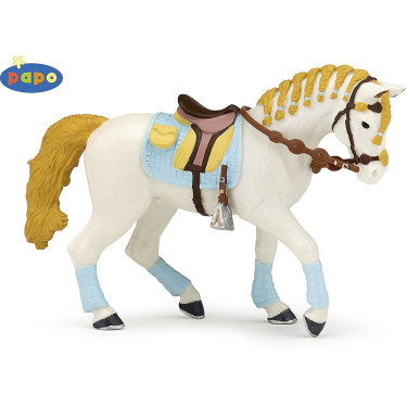 Estatueta Cavalo da amazona adulta Fashion azul Papo
