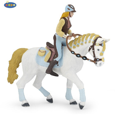 Estatueta Cavalo da amazona adulta Fashion azul Papo Estatueta Cavalo da amazona adulta Fashion azul Papo