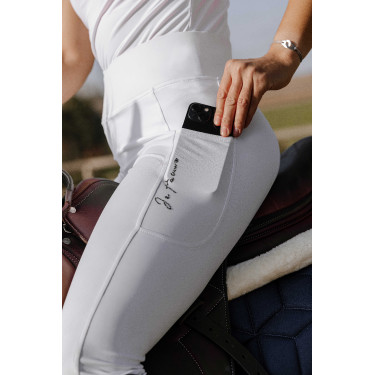 Pull-on Equithème Flora com fundo de silicone Branco Pull-on Equithème Flora com fundo de silicone Branco