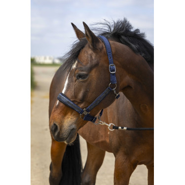 Caveção Equithème Nylon Strass Azul-marinho Caveção Equithème Nylon Strass Azul-marinho
