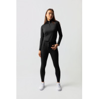 Calças de equitação Horze Leonie com assento integral para mulher em camurça vegana Preto Calças de equitação Horze Leonie com assento integral para mulher em camurça vegana Preto