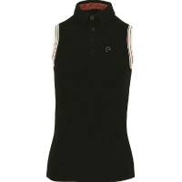 Polo piqué sem mangas Equithème feminino Preto Polo piqué sem mangas Equithème feminino Preto