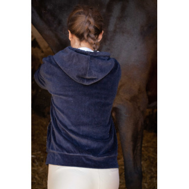 Moletom com zíper Emy Velvet Pénélope Azul-marinho Moletom com zíper Emy Velvet Pénélope Azul-marinho