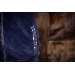 Moletom com zíper Emy Velvet Pénélope Azul-marinho