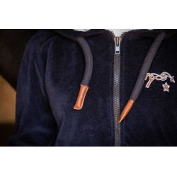 Moletom com zíper Emy Velvet Pénélope Azul-marinho