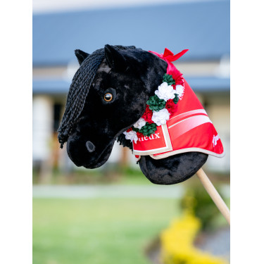 Cinto de Natal Hobby Horse LeMieux com flores Vermelho Cinto de Natal Hobby Horse LeMieux com flores Vermelho