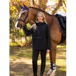 Anorak impermeável LeMieux Phoebe feminino com meia abertura de zíper Preto Anorak impermeável LeMieux Phoebe feminino com meia abertura de zíper Preto