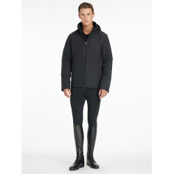 Casaco de equitação impermeável masculino LeMieux Team Preto Casaco de equitação impermeável masculino LeMieux Team Preto