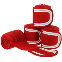 Bandagens de polo Equithème Xmas Vermelho / branco Bandagens de polo Equithème Xmas Vermelho / branco