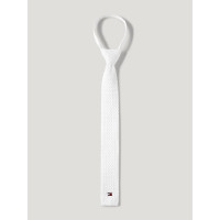 Gravata de tricô Tommy Hilfiger Equestrian para homem Adam com fecho de correr Branco óptico