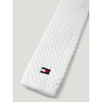 Gravata de tricô Tommy Hilfiger Equestrian para homem Adam com fecho de correr Branco óptico