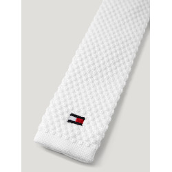 Gravata de tricô Tommy Hilfiger Equestrian para homem Adam com fecho de correr Branco óptico Gravata de tricô Tommy Hilfiger Equestrian para homem Adam com fecho de correr Branco óptico