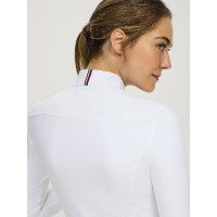 Polo de concurso Tommy Hilfiger Equestrian inverno Verona mulher mangas compridas Branco óptico Polo de concurso Tommy Hilfiger Equestrian inverno Verona mulher mangas compridas Branco óptico