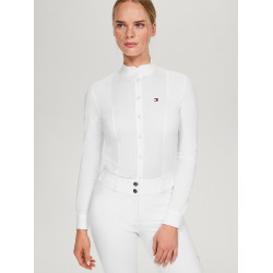 Polo de competição Tommy Hilfiger Equestrian New Jersey de manga comprida para mulher