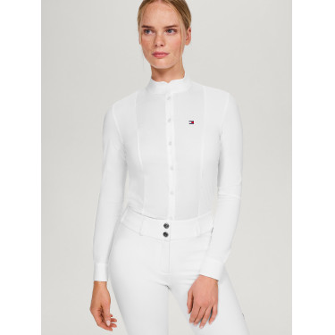 Polo de competição Tommy Hilfiger Equestrian New Jersey de manga comprida para mulher