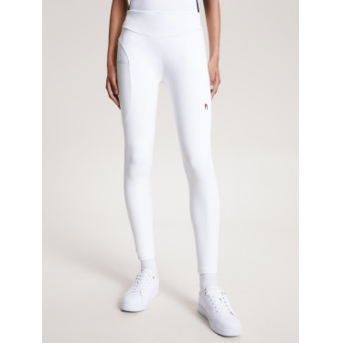 Legging Tommy Hilfiger Equestrian Elmira feminino full grip Branco óptico Legging Tommy Hilfiger Equestrian Elmira feminino full grip Branco óptico