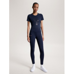 Legging Tommy Hilfiger Equestrian Elmira feminino full grip Céu do deserto Azul Legging Tommy Hilfiger Equestrian Elmira feminino full grip Céu do deserto Azul