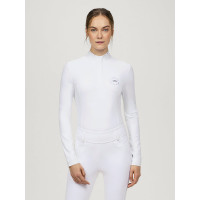 Polo de competição Tommy Hilfiger Equestrian Taylor Strass de mangas compridas Branco óptico