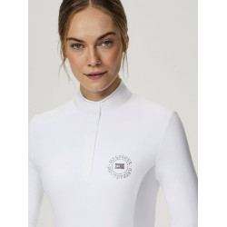 Polo de competição Tommy Hilfiger Equestrian Taylor Strass de mangas compridas Branco óptico