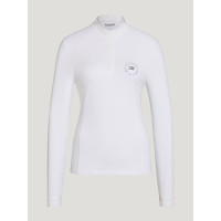 Polo de competição Tommy Hilfiger Equestrian Taylor Strass de mangas compridas Branco óptico