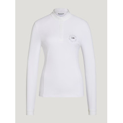 Polo de competição Tommy Hilfiger Equestrian Taylor Strass de mangas compridas Branco óptico