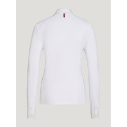 Polo de competição Tommy Hilfiger Equestrian Taylor Strass de mangas compridas Branco óptico