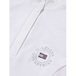 Polo de competição Tommy Hilfiger Equestrian Taylor Strass de mangas compridas Branco óptico