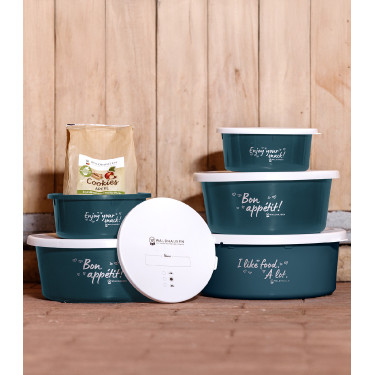 Comedouro XL com tampa Waldhausen Azul petróleo Comedouro XL com tampa Waldhausen Azul petróleo