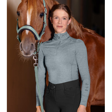 Camiseta com zíper funcional ELT Milano Azul prateado