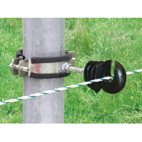 Suporte de fixação para postes redondos Kerbl Preto Suporte de fixação para postes redondos Kerbl Preto