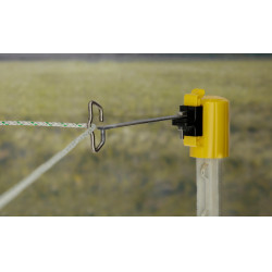 Isolador de topo, solução de canto para fita/cordão T-Post AKO Amarelo Isolador de topo, solução de canto para fita/cordão T-Post AKO Amarelo