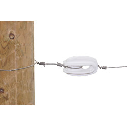 Isolador tipo ovo em poliamida para fio de aço AKO Branco Isolador tipo ovo em poliamida para fio de aço AKO Branco