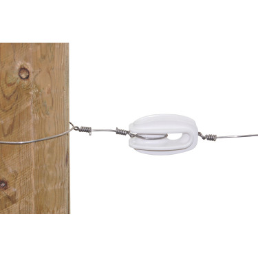 Isolador tipo ovo em poliamida para fio de aço AKO Branco Isolador tipo ovo em poliamida para fio de aço AKO Branco