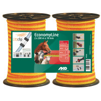 Kit de duas fitas de cerca EconomyLine AKO Amarelo / laranja Kit de duas fitas de cerca EconomyLine AKO Amarelo / laranja