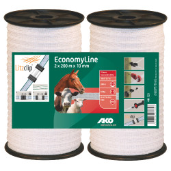 Kit de duas fitas de cerca EconomyLine AKO Branco