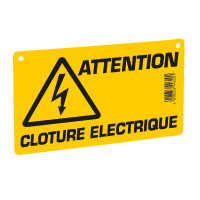Placa de sinalização – Atenção cerca elétrica! AKO Amarelo Placa de sinalização – Atenção cerca elétrica! AKO Amarelo