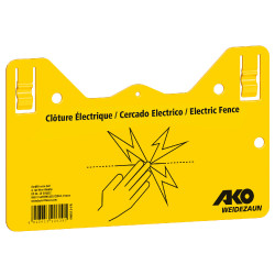 Placa de sinalização – Atenção cerca elétrica! AKO Amarelo